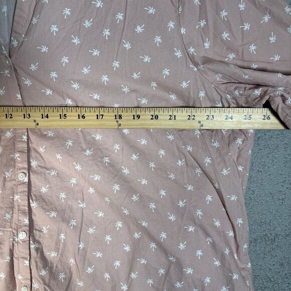 Love By Gap 2 Piece Pajama Set Women Size XXL Blush Pink Palm Tree AOP Tropical - Picture 9 of 16